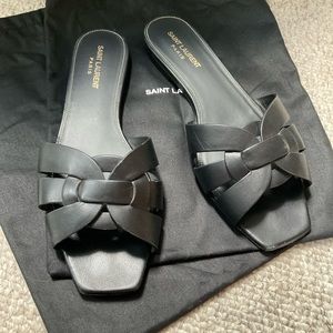 Saint Laurent black Tribute Sandals (41)